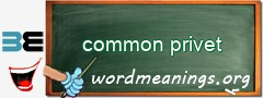 WordMeaning blackboard for common privet